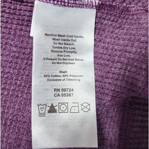 Columbia Hooded Waffle Knit Open Front Cardigan Women’s XL Purple - Picture 7 of 12